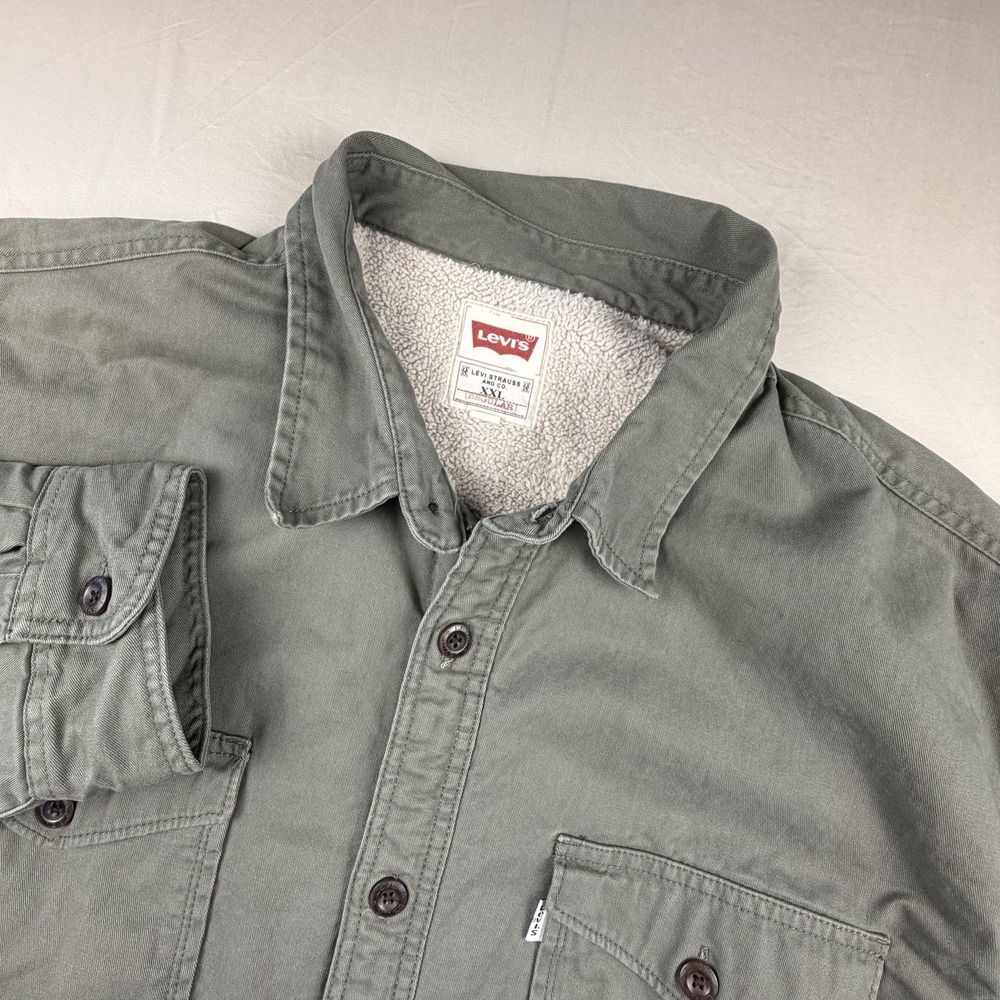 Levis Men's 2XL Vintage White Tab L Twill Fleece Lined Field Jacket Grey